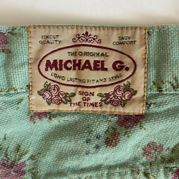 Vintage Michael G. Green Floral Cotton High Rise Shorts Size 11 - Picture 8 of 10